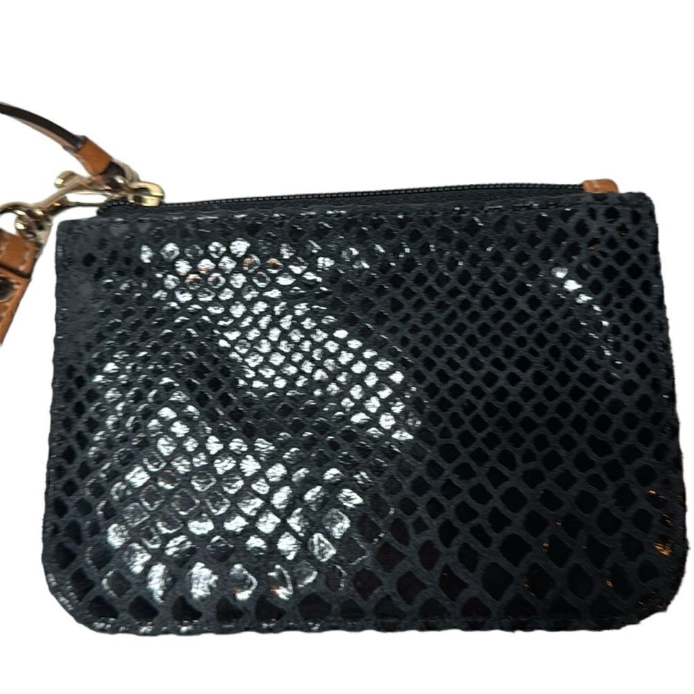 Dooney And Bourke Leather Black Python Wristlet. - Picture 4 of 6